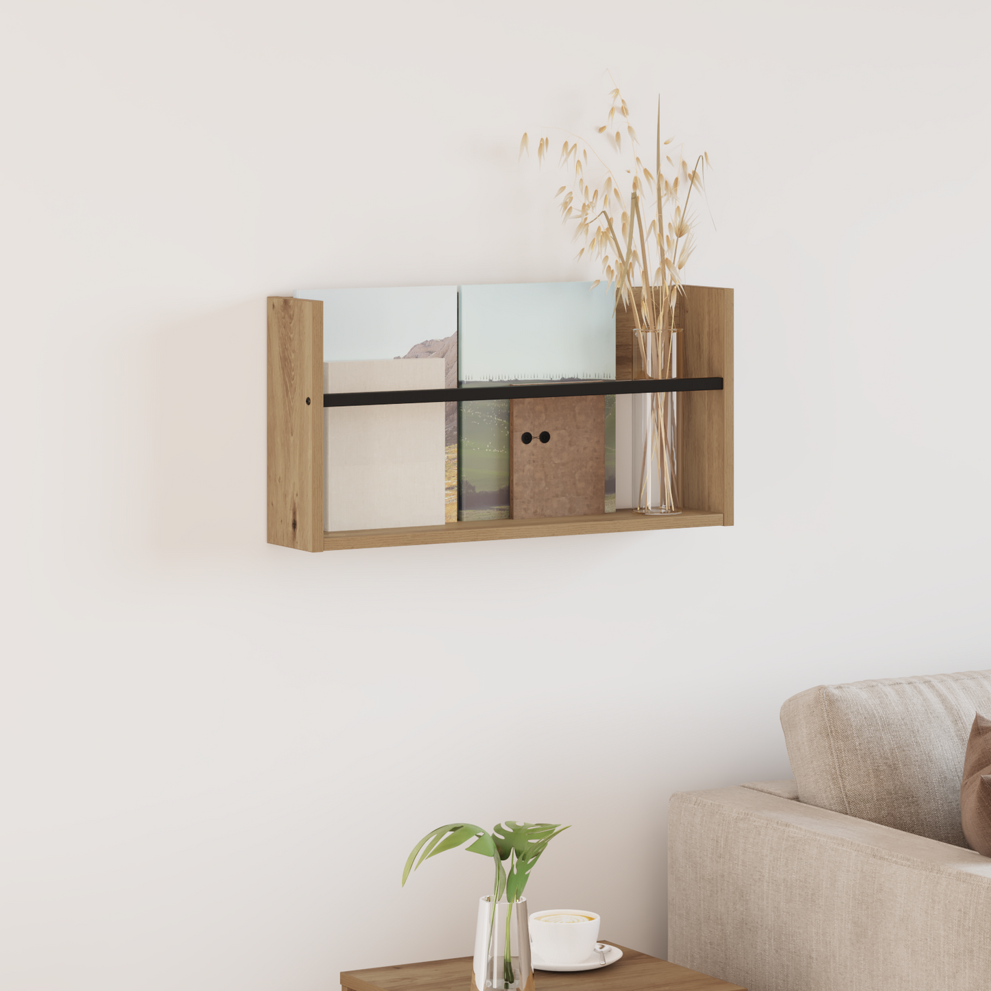 Magazine Rack Artisan Oak 60 x 12 x 30 cm Engineered Wood