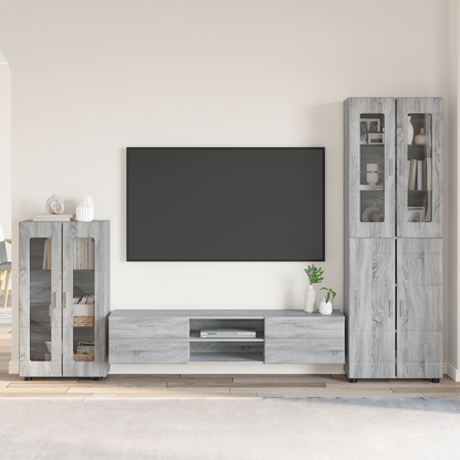 TV Cabinet Set FLORIN 3 pcs Grey Sonoma Engineered Wood