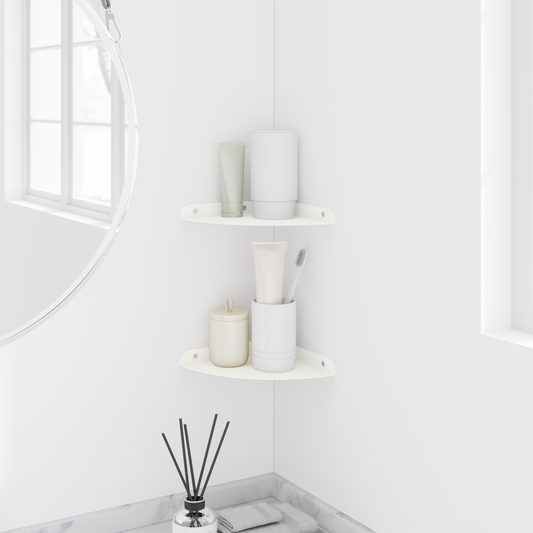 Floating Shelf with Shelf 2 pcs White 18 x 18 x 2 cm