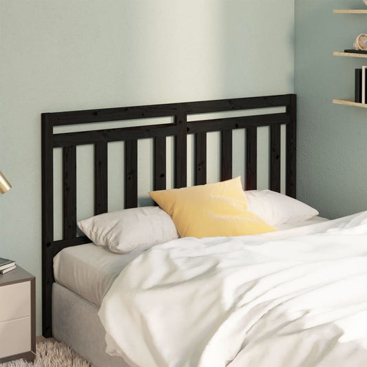 814098 vidaXL Bed Headboard Black 146x4x100 cm Solid Wood Pine