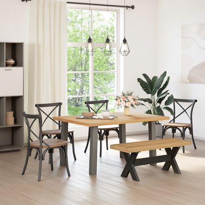 Dining Bench NOAIN 120 x 41 x 45 cm Solid Pine Wood Natural