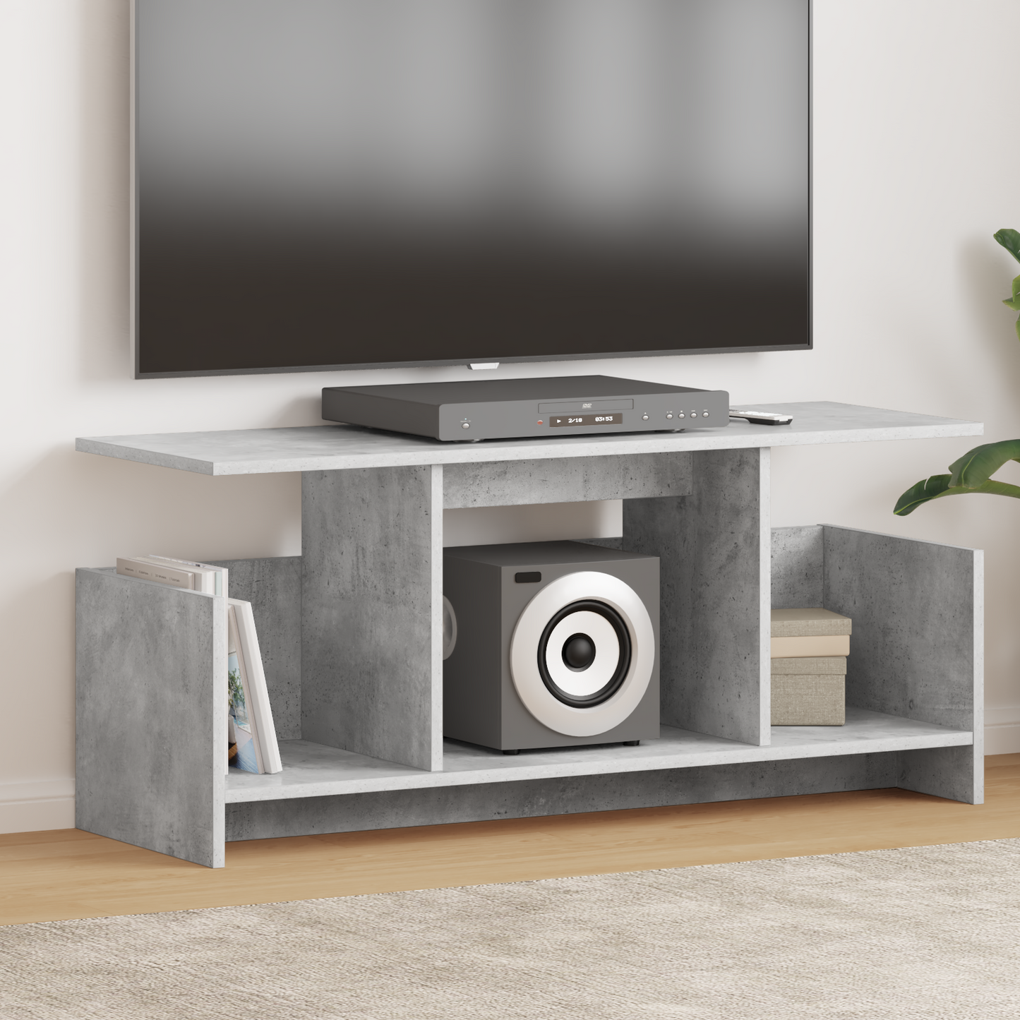TV Stand Concrete Grey 102 x 35 x 45 cm Engineered Wood
