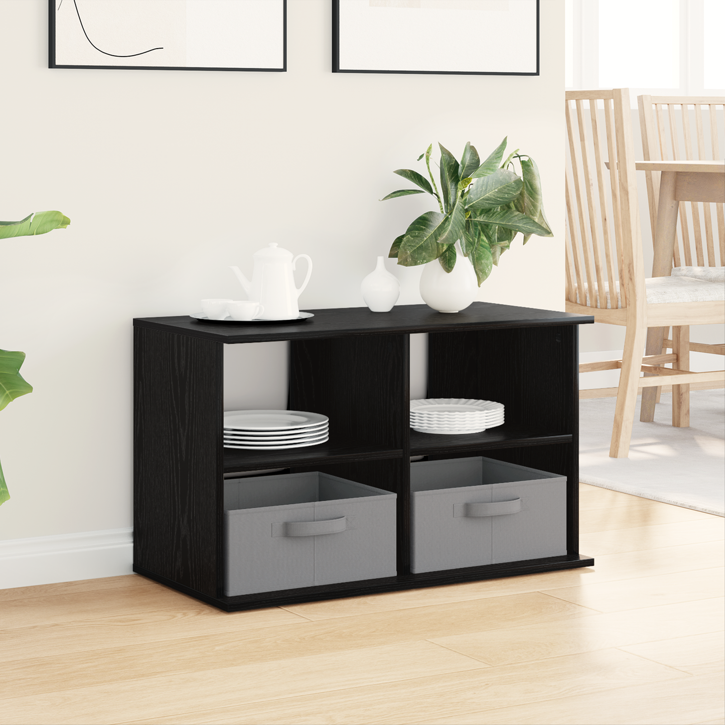 TV stand with Drawer Black Oak 79 x 40 x 48 cm
