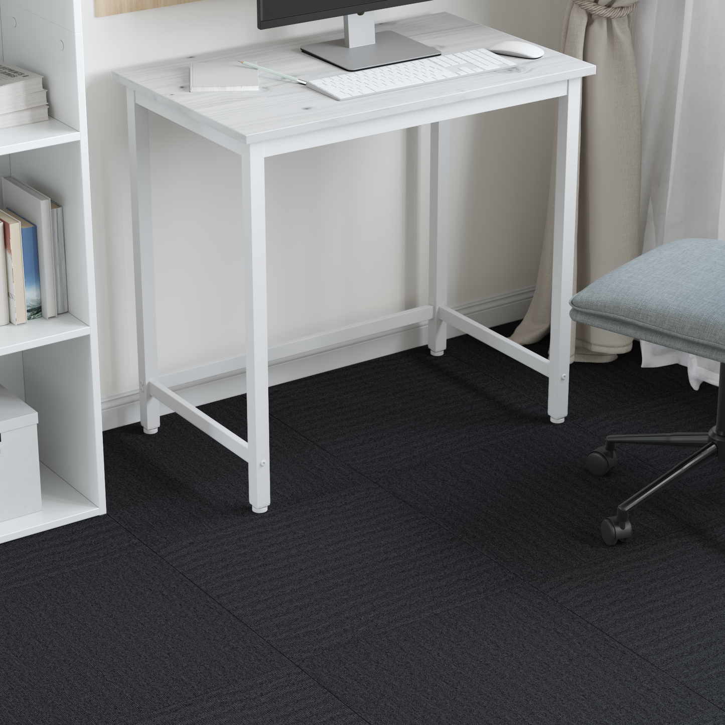 Carpet Tile Dark Grey 50 x 50 cm 20 pcs PP and Bitumen