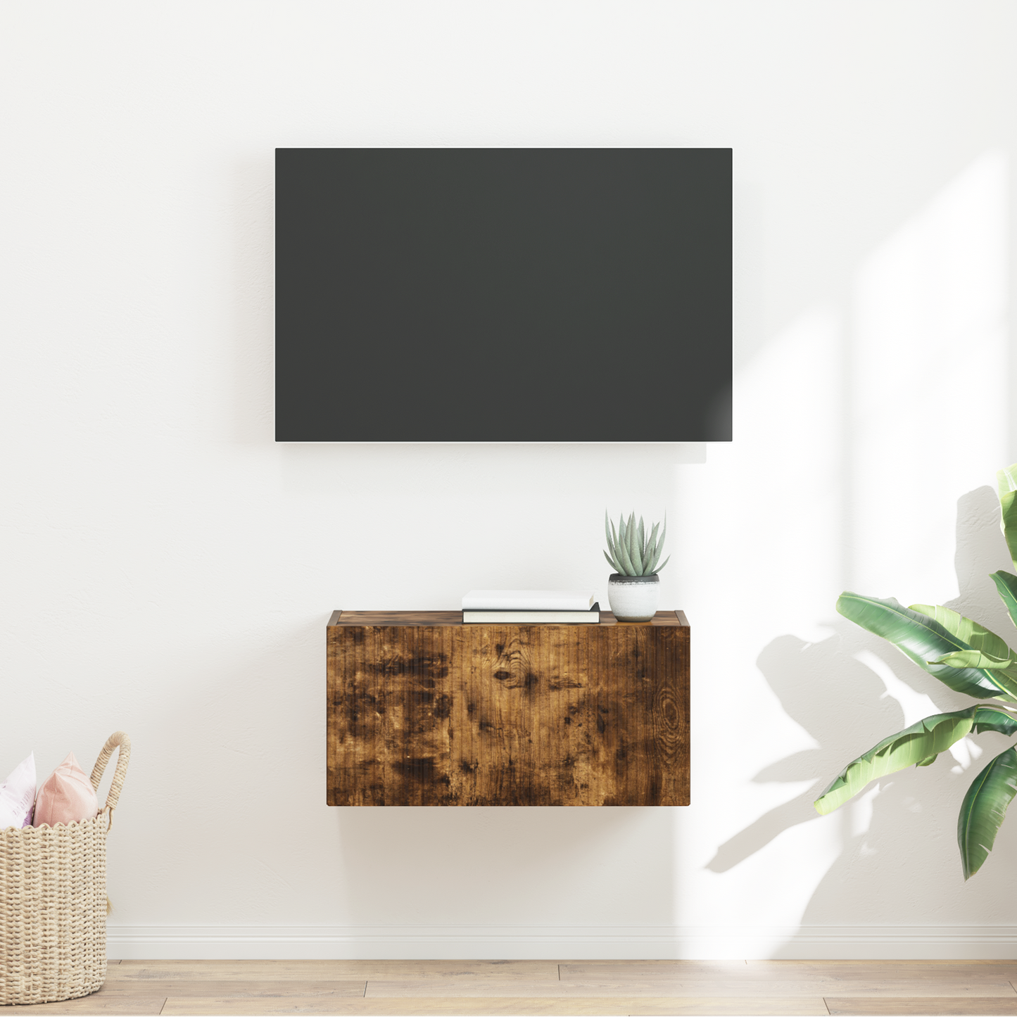 TV Wall Cabinet Smoked Oak 60 x 31 x 29.5 cm Engineered Wood