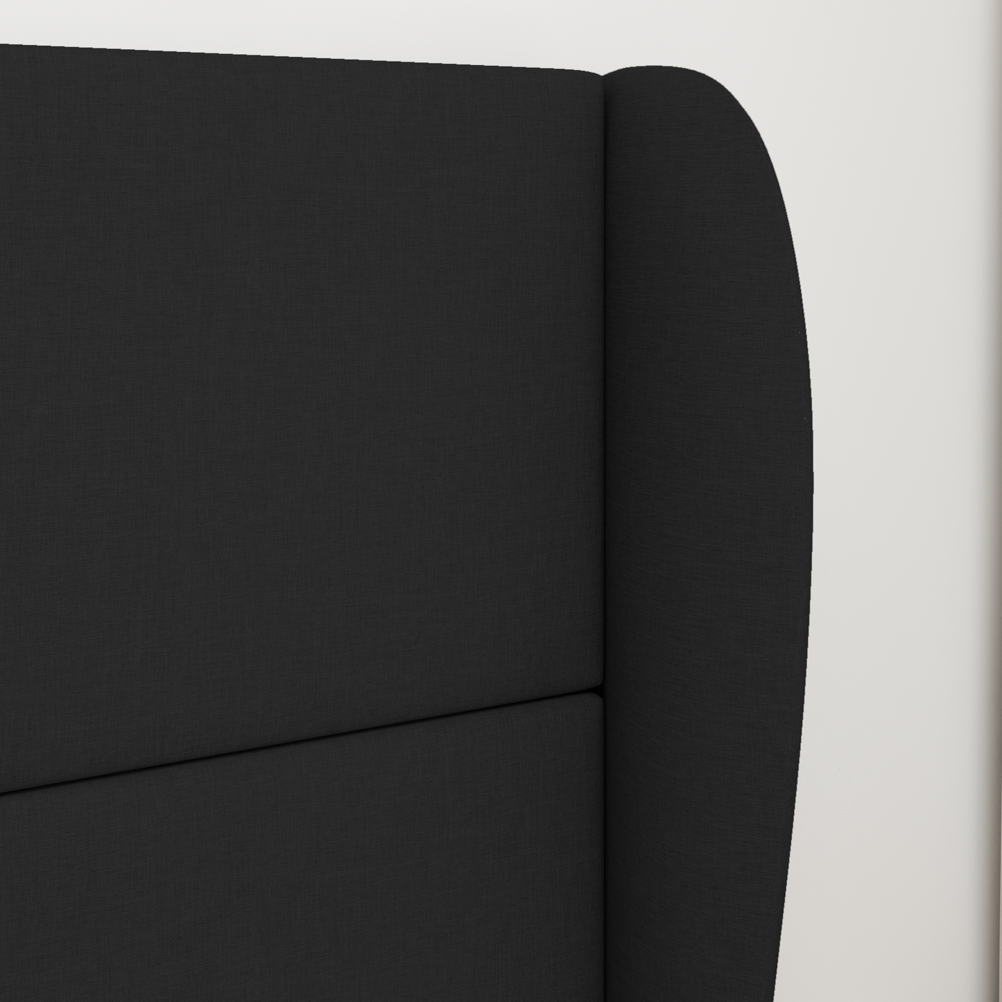 Headboard Ear Black 80 x 23 x 6 cm Fabric