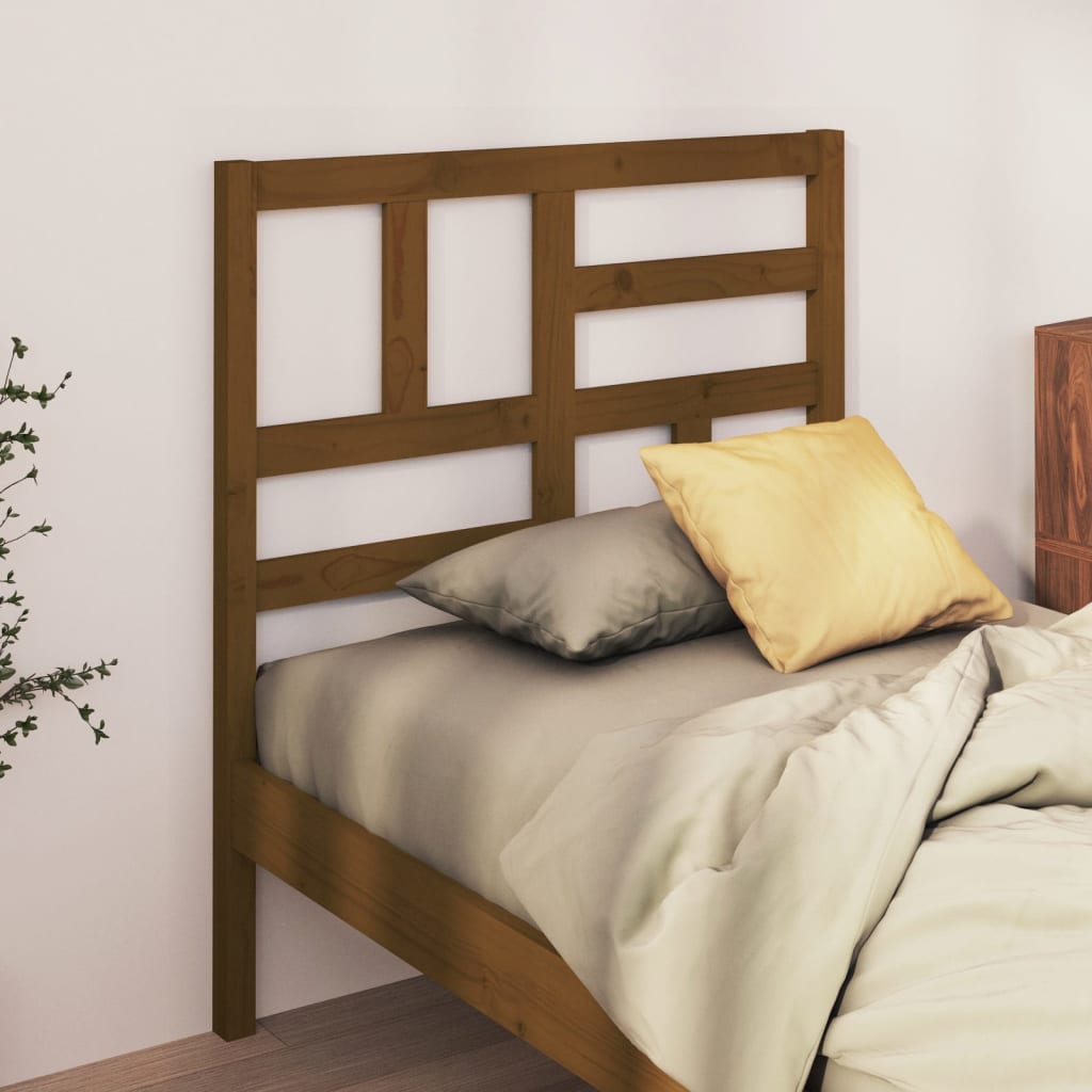818173 vidaXL Bed Headboard Honey Brown 96x4x104 cm Solid Wood Pine