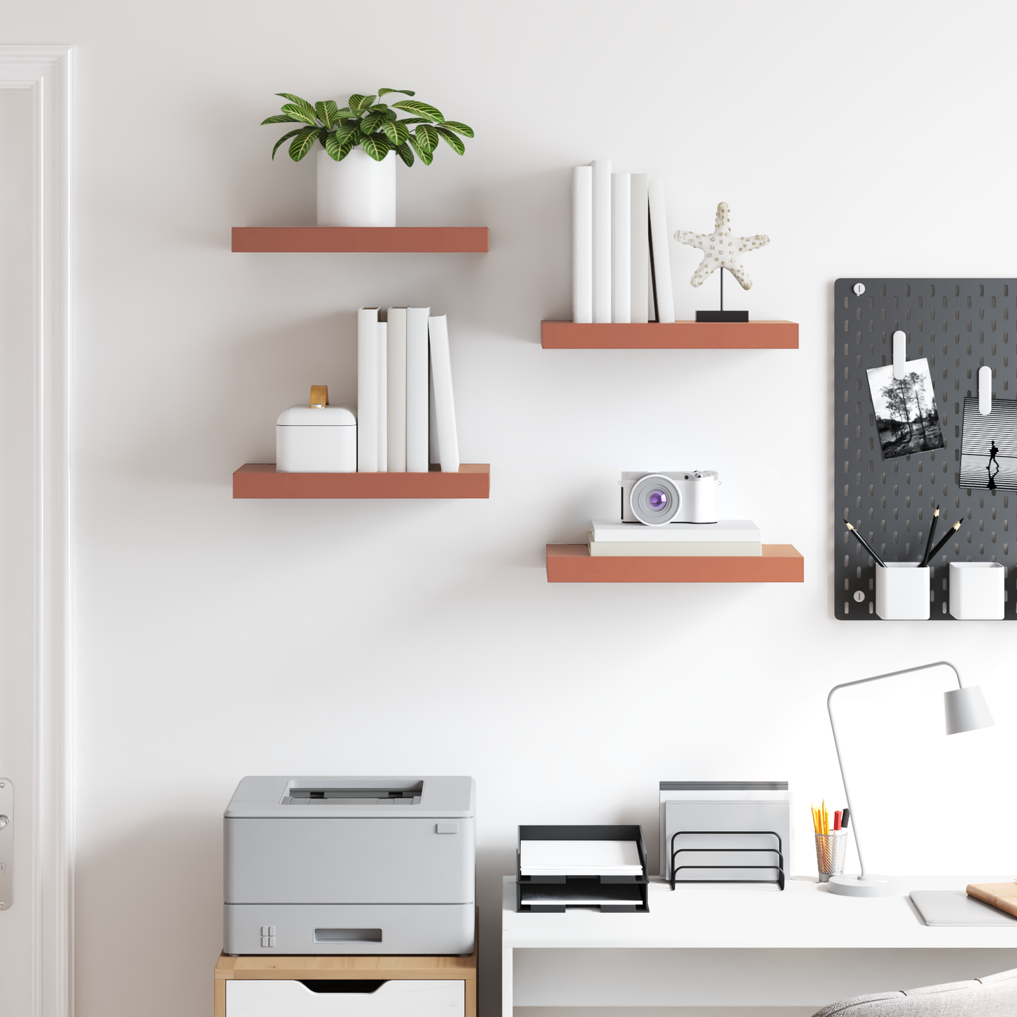 Wall Shelf 4 pcs Red 40 x 23.5 x 4 cm Engineered Wood