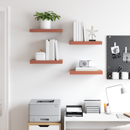 Wall Shelf 4 pcs Red 40 x 23.5 x 4 cm Engineered Wood