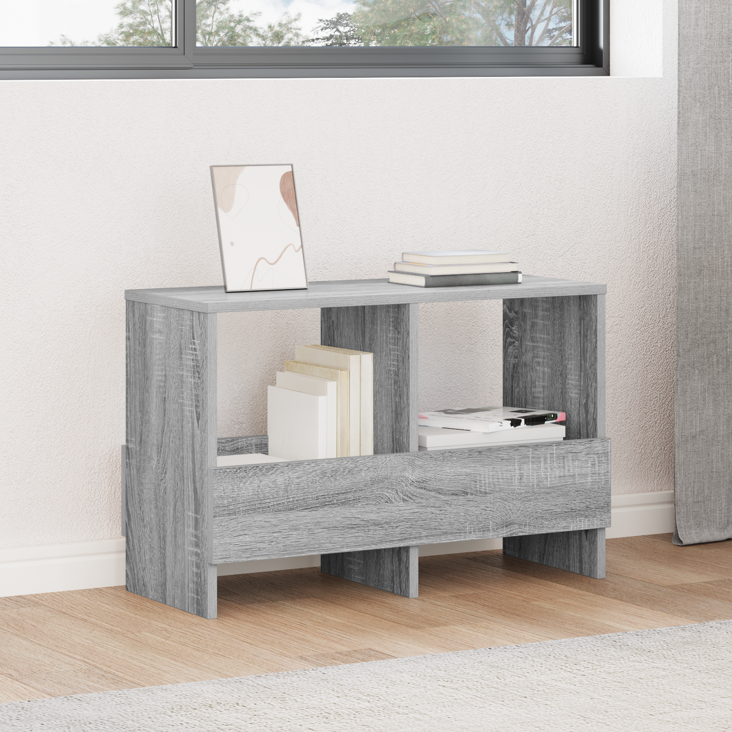 Magazine Rack Grey Sonoma 68.5 x 30 x 45 cm