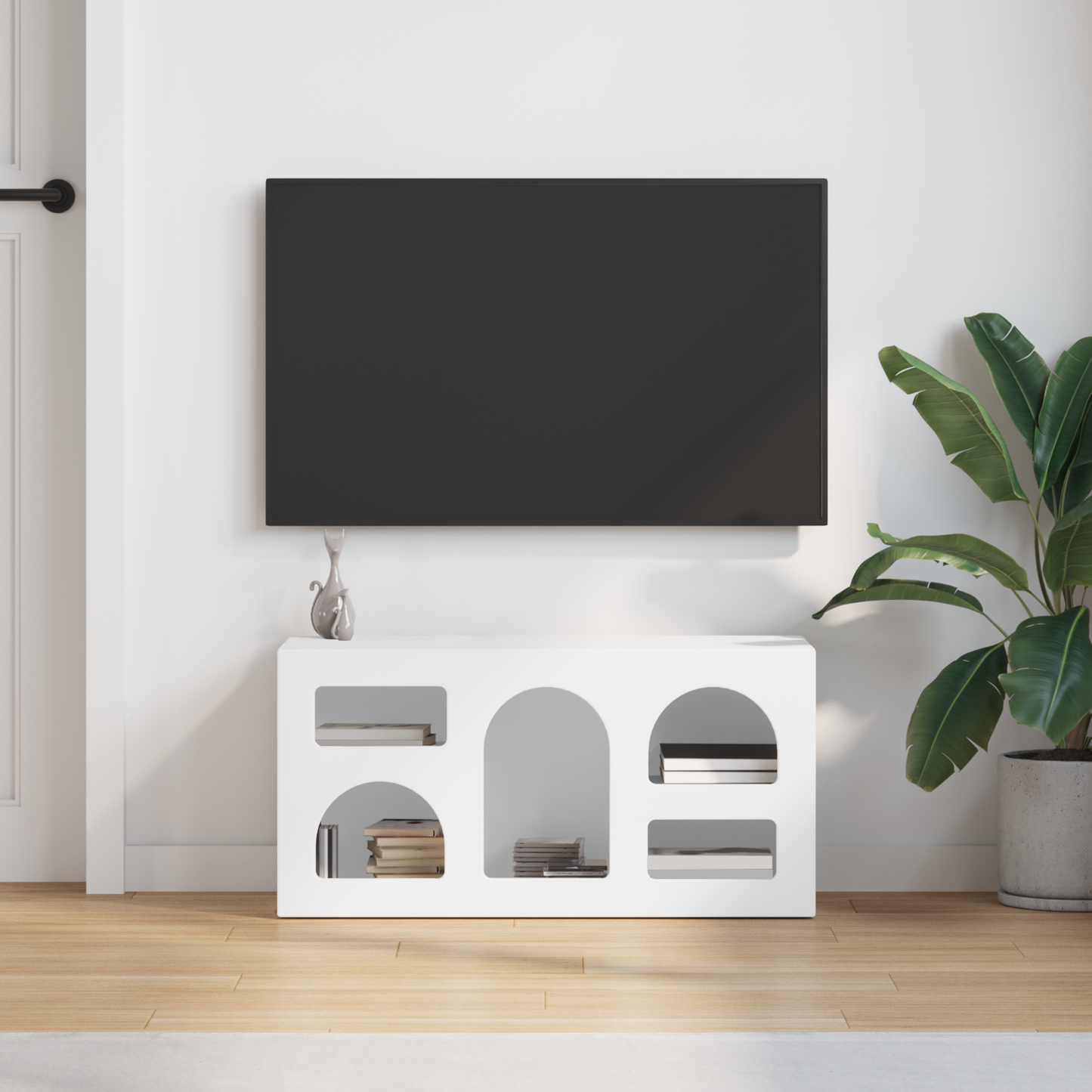 TV Cabinet ELST 80 x 35 x 40 cm White Engineered Wood