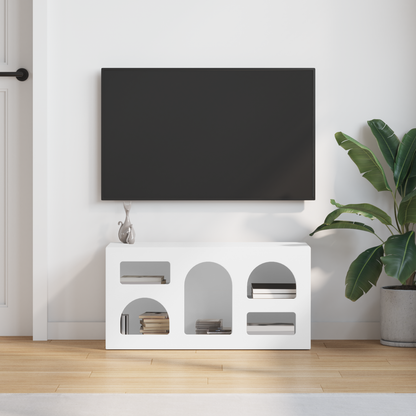 TV Cabinet ELST 80 x 35 x 40 cm White Engineered Wood