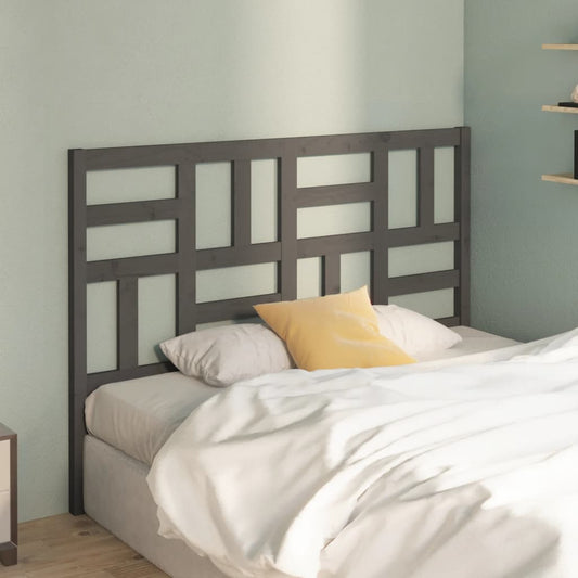 818182 vidaXL Bed Headboard Grey 126x4x104 cm Solid Wood Pine