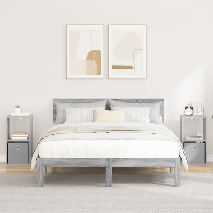 Bedside Table with Drawer 2 pcs Grey Sonoma 30.5 x 27 x 59.5 cm