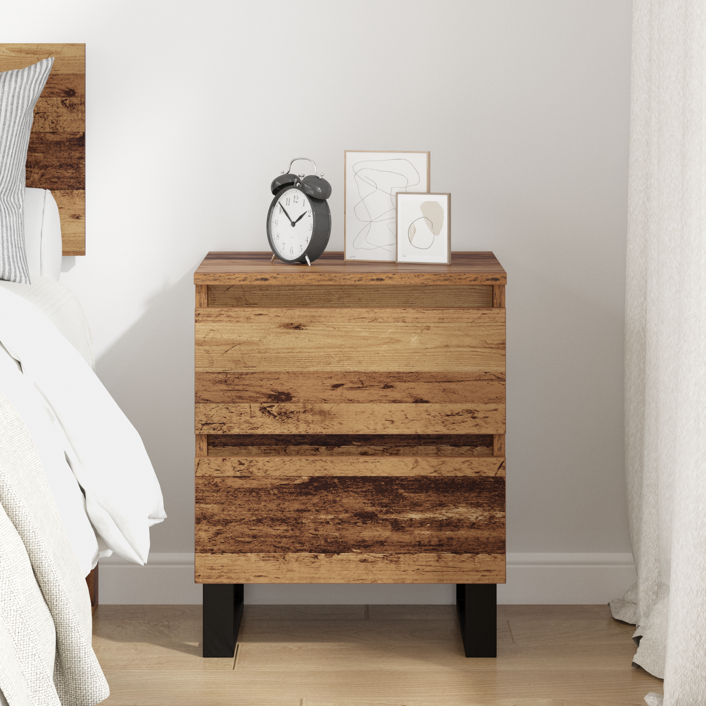 Bedside Cabinet Old Wood 40 x 35 x 50 cm Engineered Wood