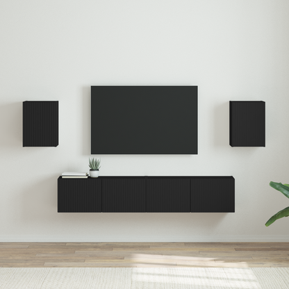 TV Wall Cabinet 2 pcs Black 30 x 31 x 40 cm Engineered Wood
