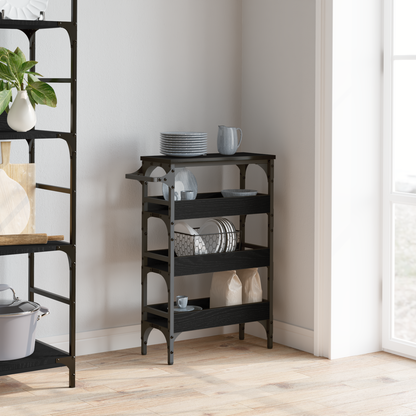 Kitchen Trolley Black Oak 53 x 20 x 76 cm Engineered Wood