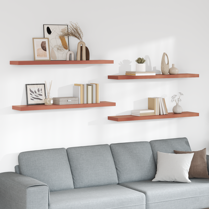 Wall Shelf 4 pcs Red 120 x 23.5 x 4 cm Engineered Wood