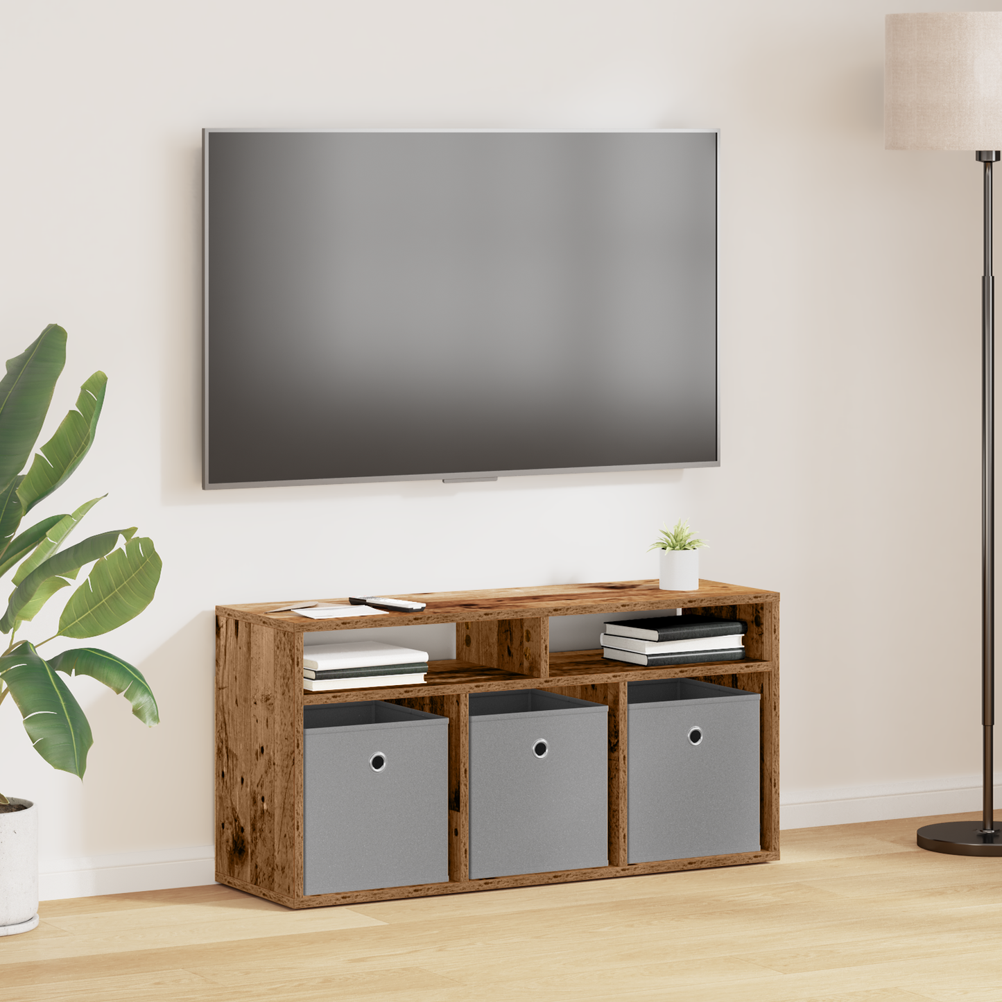 Lowboard with Drawer Old Wood 87 x 27.5 x 43 cm