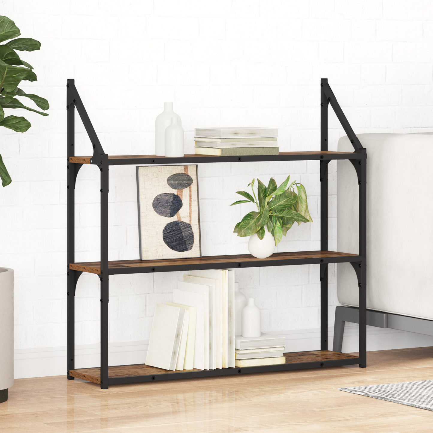 Wall Shelf Old Wood 80 x 21 x 78.5 cm Engineered Wood