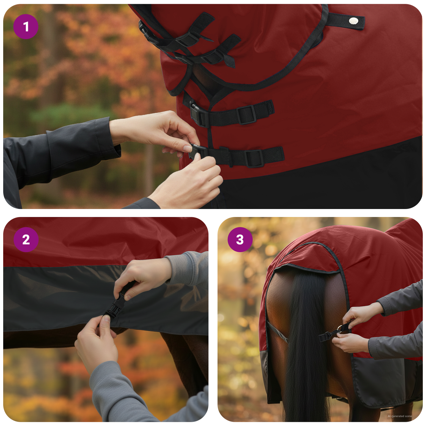 Horse Blanket Bordeaux and Black 135 cm Polyester