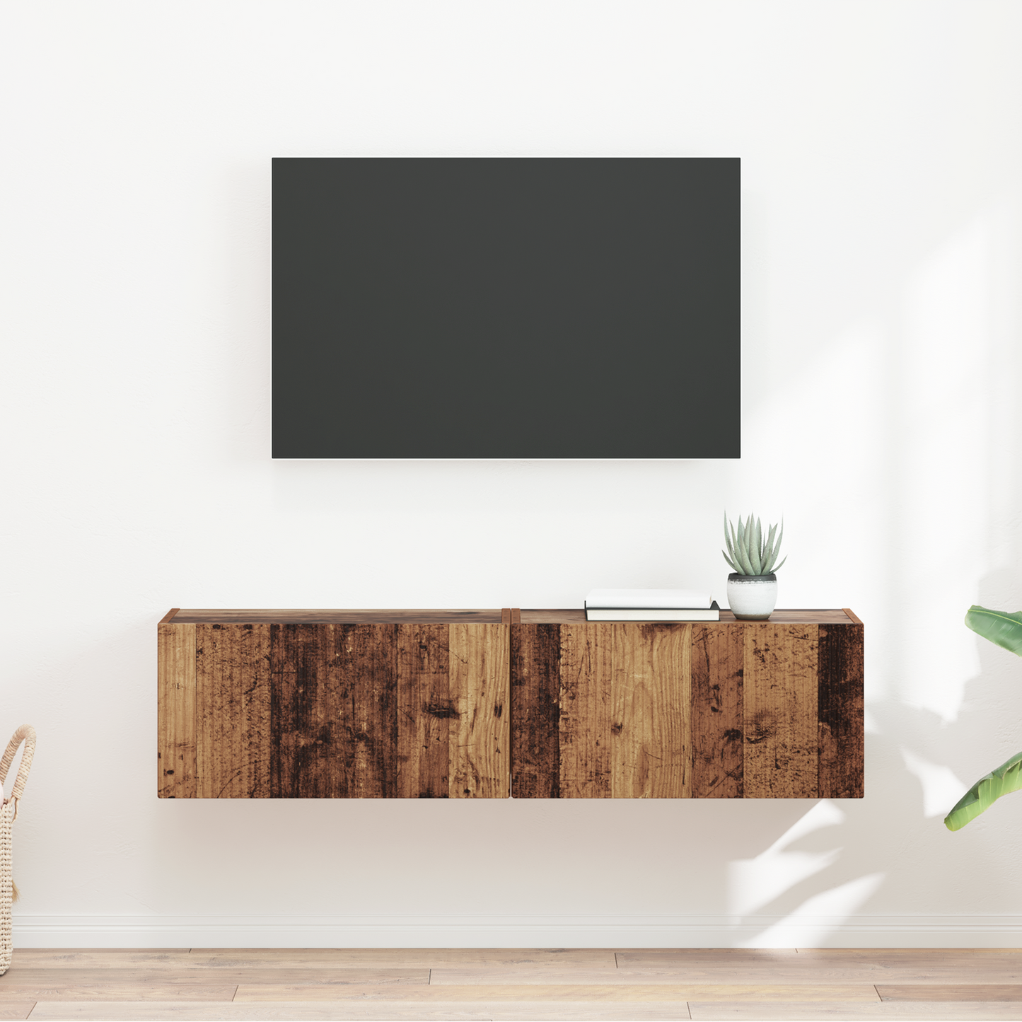 TV Wall Cabinet Wall-mounted 2 pcs Old Wood 60 x 31 x 29.5 cm