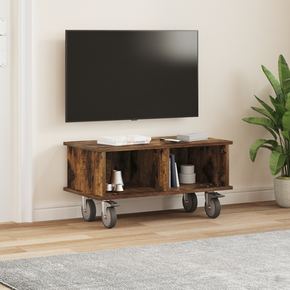 TV Stand Smoked Oak 68.5 x 35 x 35 cm Engineered Wood