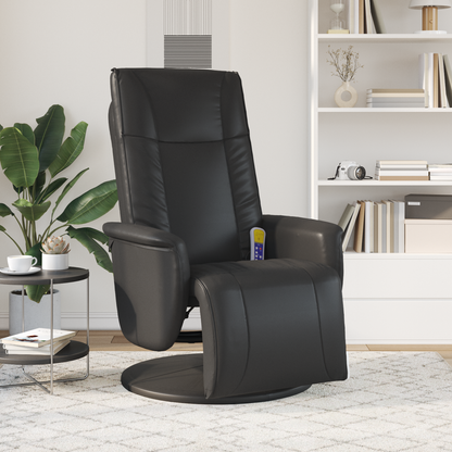 Swivel Massage Recliner Chair Black 71 x 90 x 105 cm