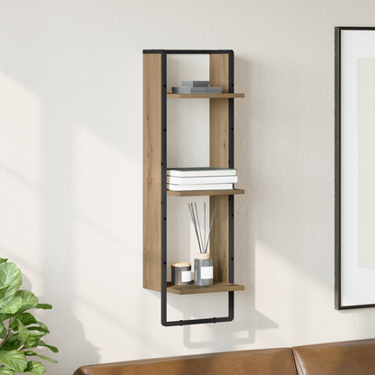 Wall Shelf Artisan Oak 30 x 25 x 100 cm Engineered Wood