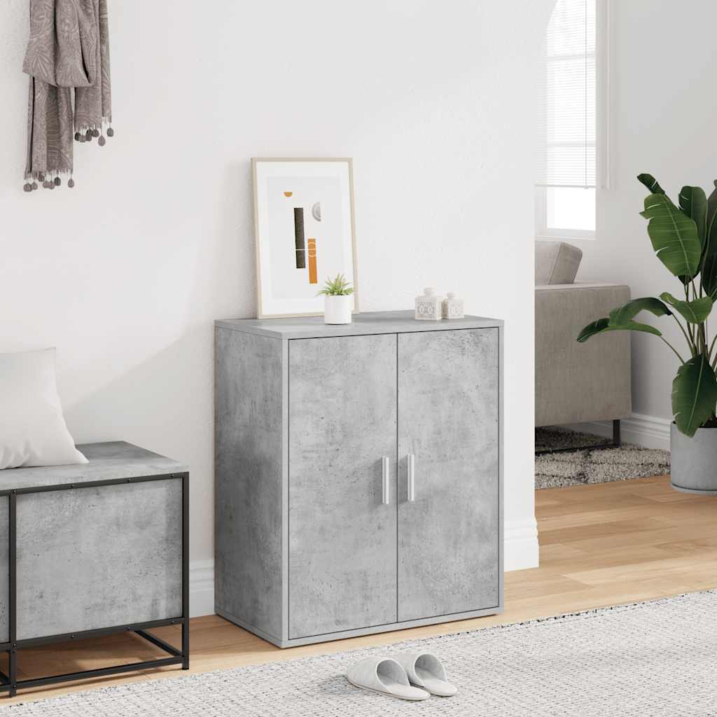 Shoe Cabinet Concrete Grey 60x35x70 cm Engineered Wood