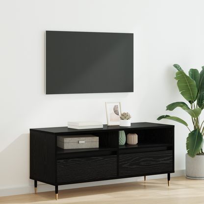 TV Cabinet with Drawer Black Oak 100 x 34.5 x 44.5 cm