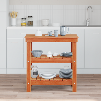 Work Bench Wax Brown 78.5 x 50 x 80 cm Solid Pine Wood