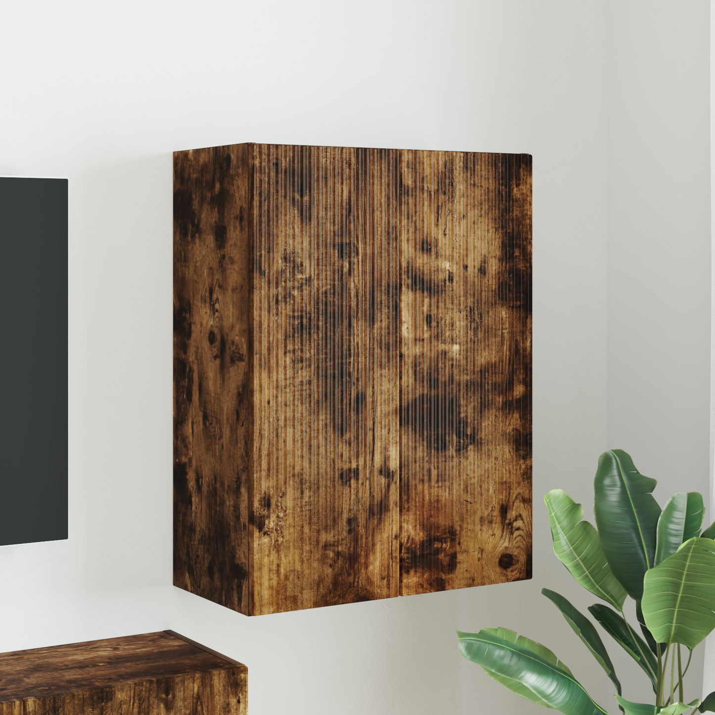 TV Wall Cabinet Smoked Oak 59.5 x 31 x 80 cm Engineered Wood