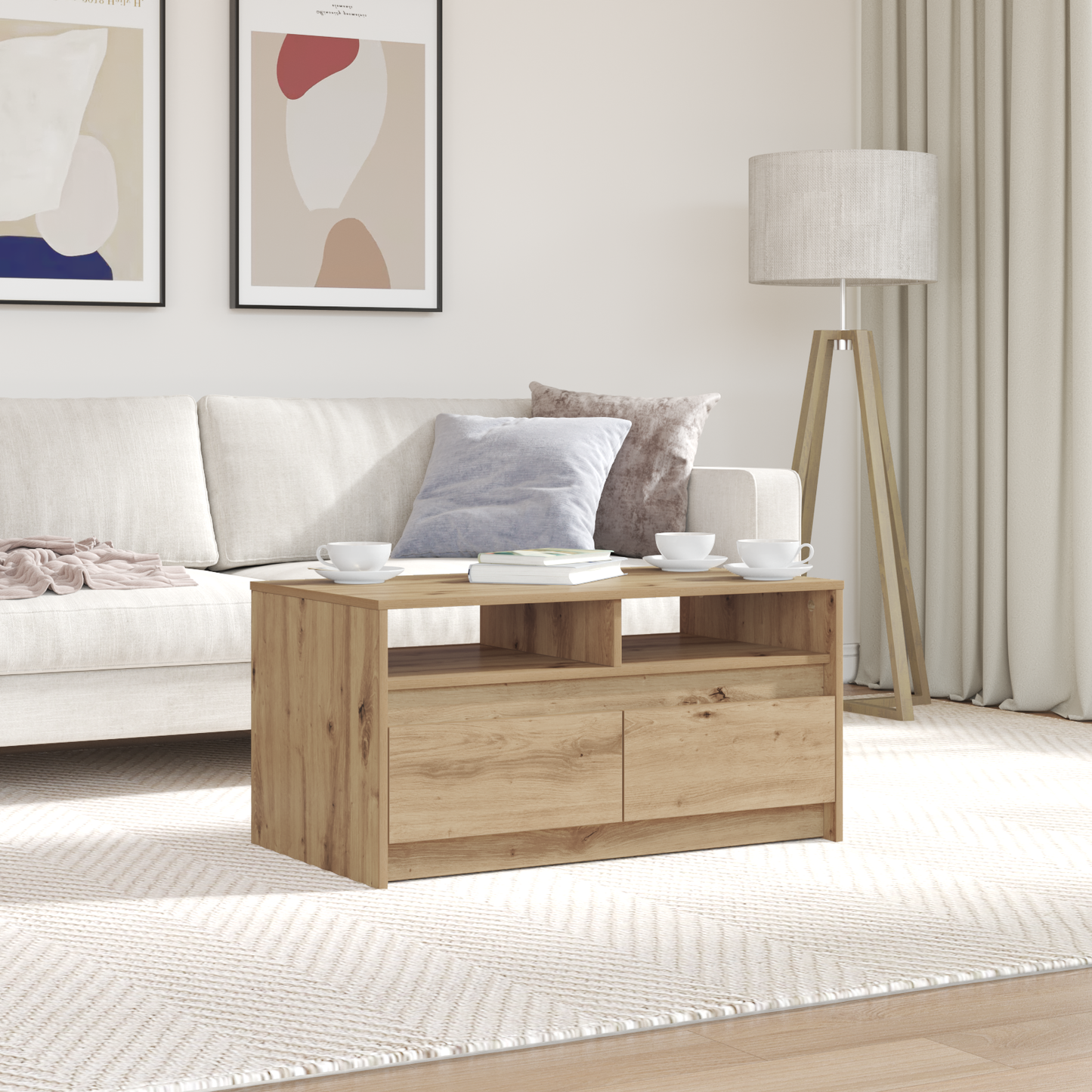 Coffee Table Artisian Oak 90 x 50 x 45 cm Engineered Wood