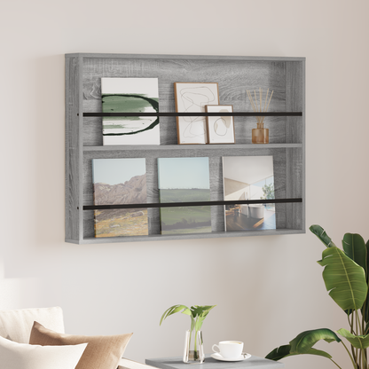 Magazine Rack Grey Sonoma 100 x 12 x 70 cm Engineered Wood