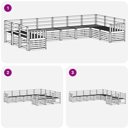 Outdoor Sofa Set 10 pcs White 363 x 187.5 x 73 cm