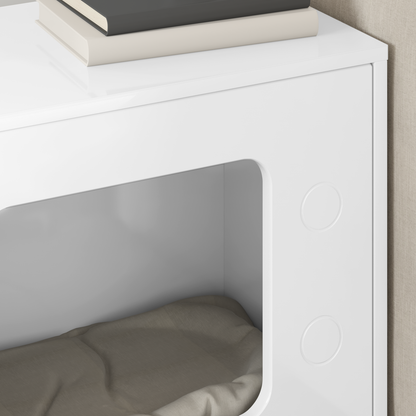 Cat House Gloss White 51 x 30 x 52 cm Engineered Wood