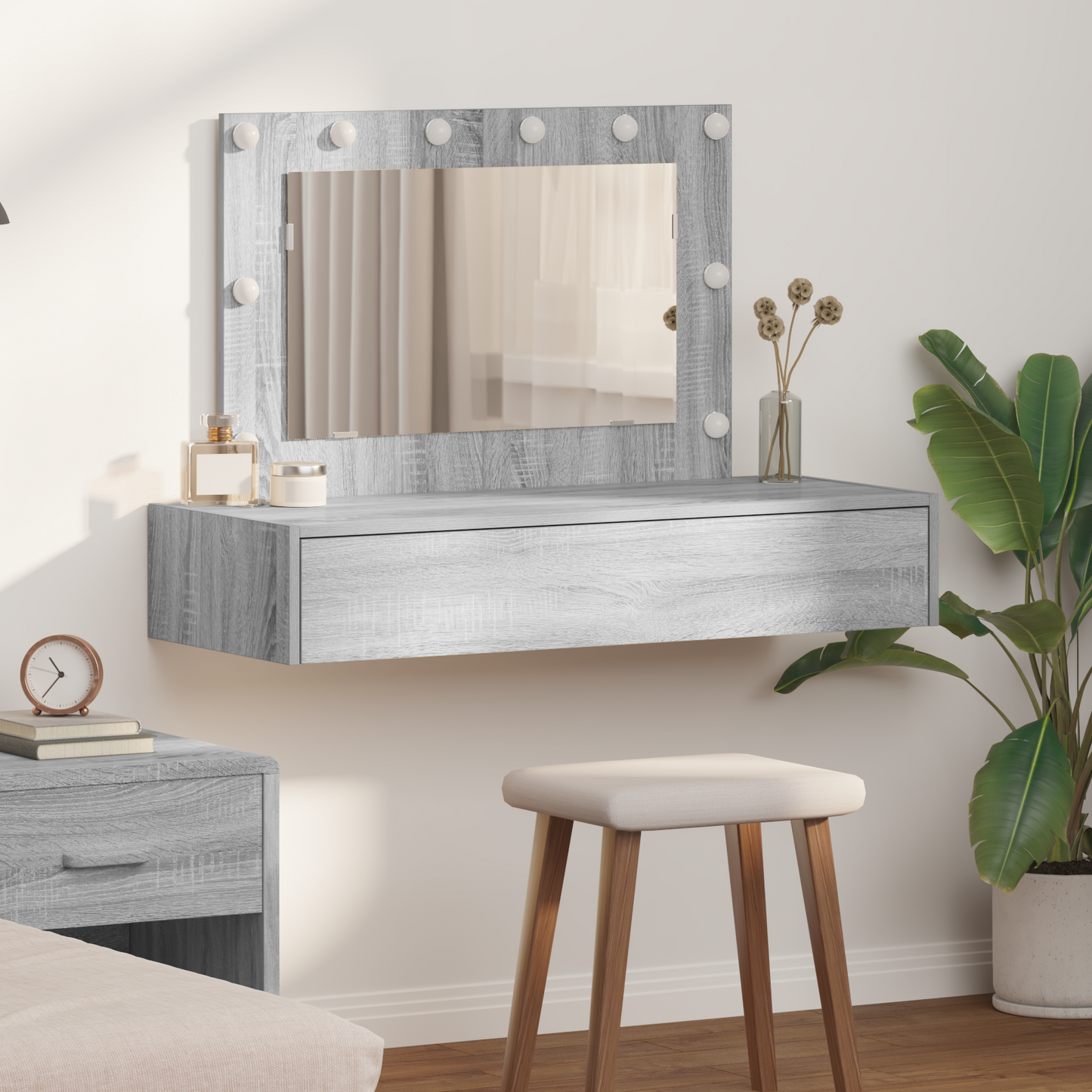 Dressing Table Grey 100 x 40 x 70 cm Engineered Wood