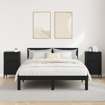 Bedside Cabinet 2 pcs Black Oak 40 x 35 x 70 cm Engineered Wood