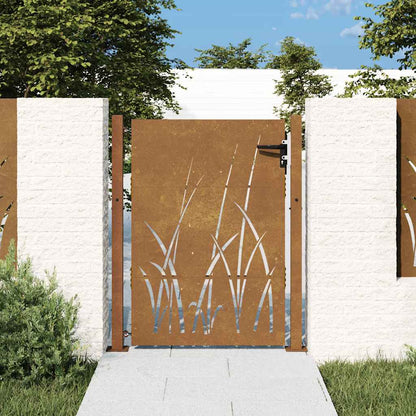 Garden Gate 100x150 cm Corten Steel Grass Design