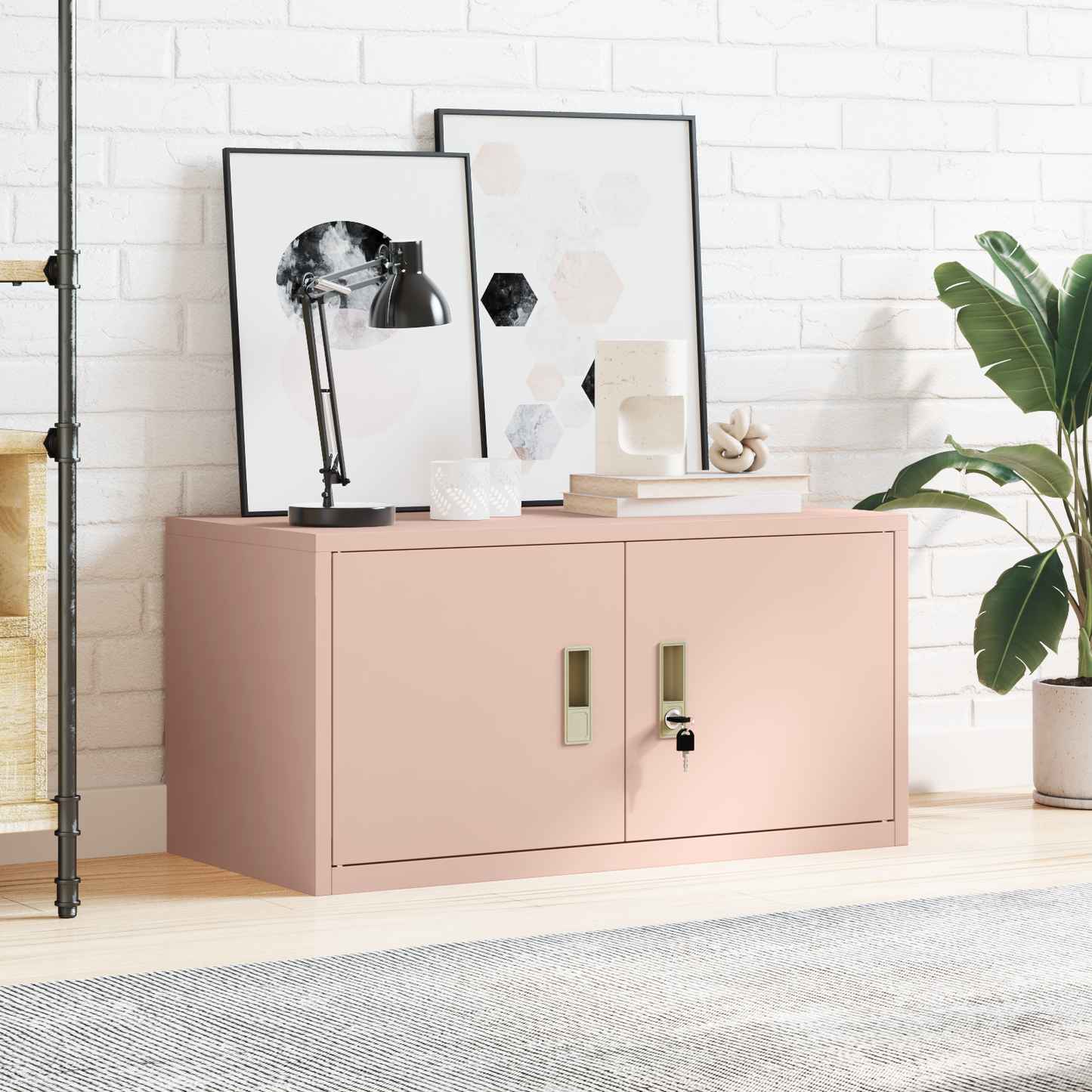 Storage Cabinet Pink 80 x 40 x 40 cm Steel