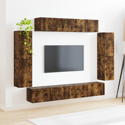 TV Cabinet 8 pcs Smoked Oak