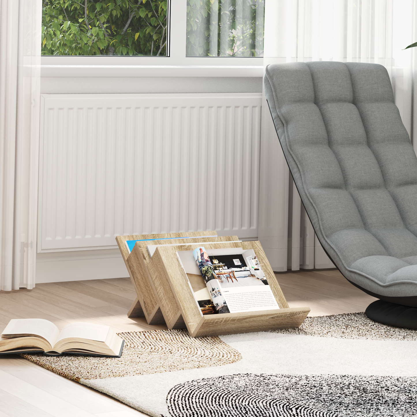 Magazine Rack Sonoma Oak 53 x 40 x 28.5 cm Engineered Wood