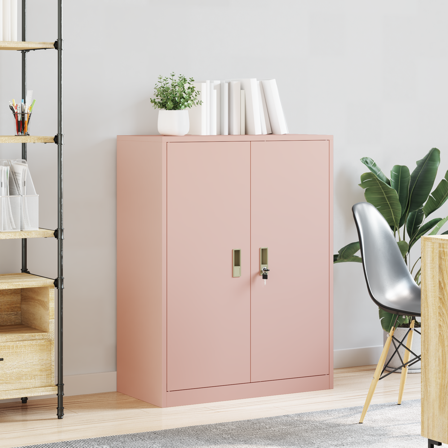 Storage Cabinet Pink 80 x 40 x 105 cm Steel