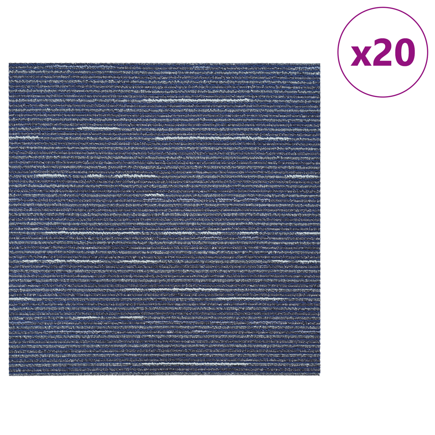 Carpet Tile Striped Blue 50 x 50 cm 20 pcs PP and Bitumen