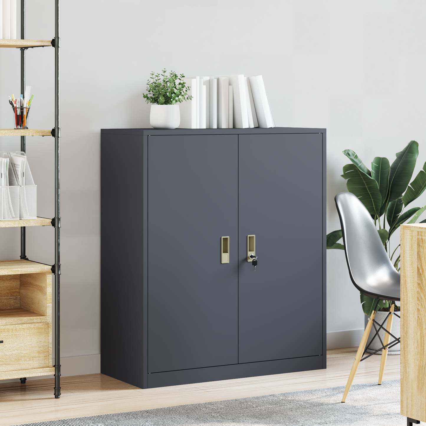 Storage Cabinet Anthracite 90 x 40 x 105 cm Steel