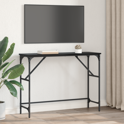 Console Table Black Oak 100 x 32 x 75 cm Engineered Wood