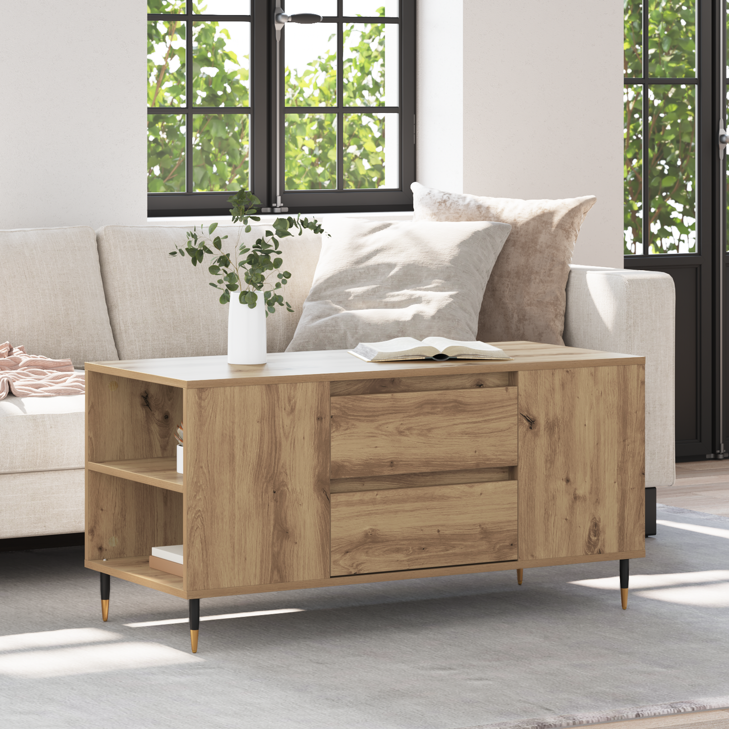 Coffee Table Artisan Oak 102 x 44.5 x 50 cm Engineered Wood