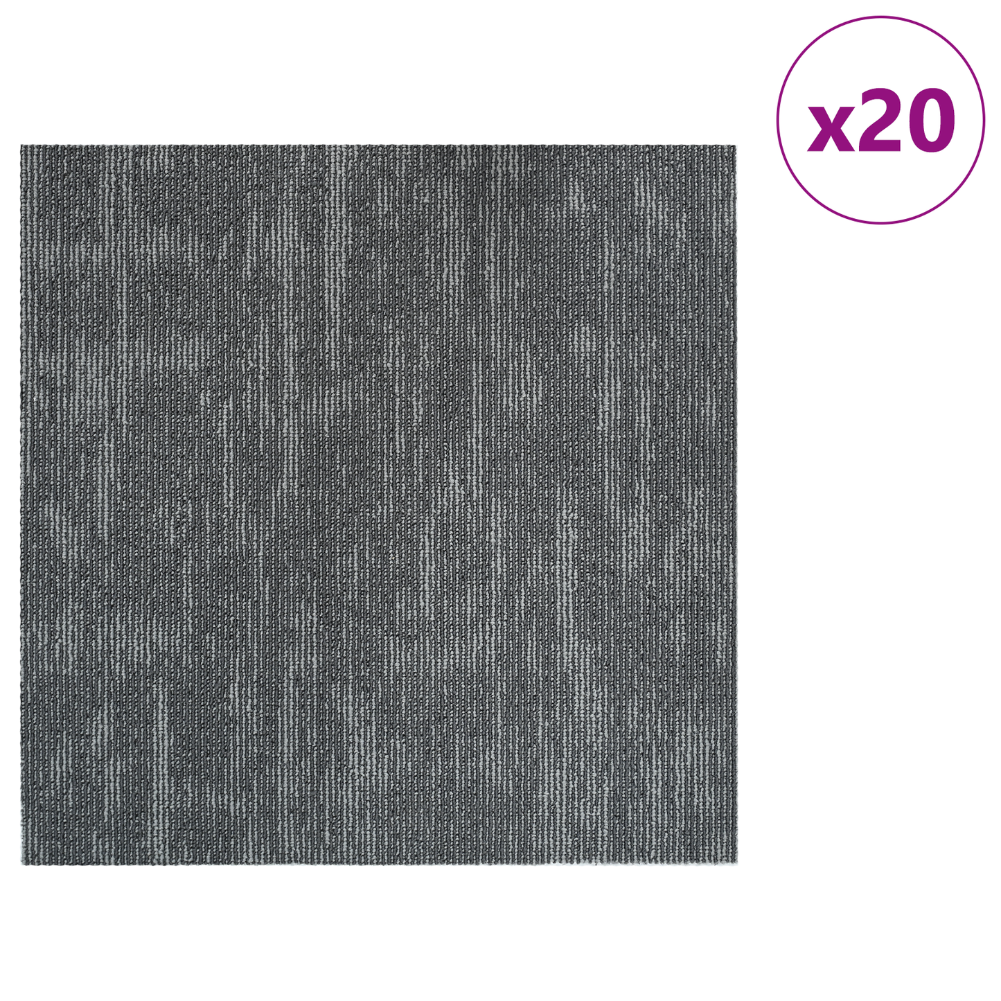 Carpet Tile Concrete Grey 50 x 50 cm 20 pcs PP and Bitumen