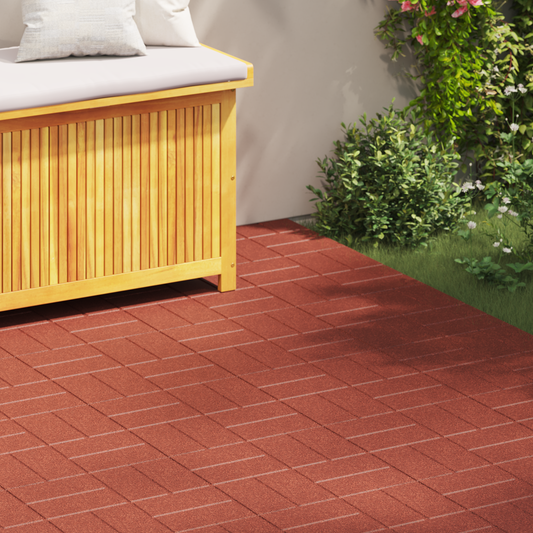 Stepping Stone 6 pcs Red 40.5 x 40.5 x 2 cm Rubber